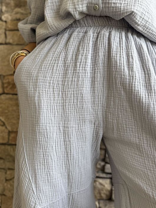 Hush Pillow Cotton Classic Barrel Pant Cloud Grey